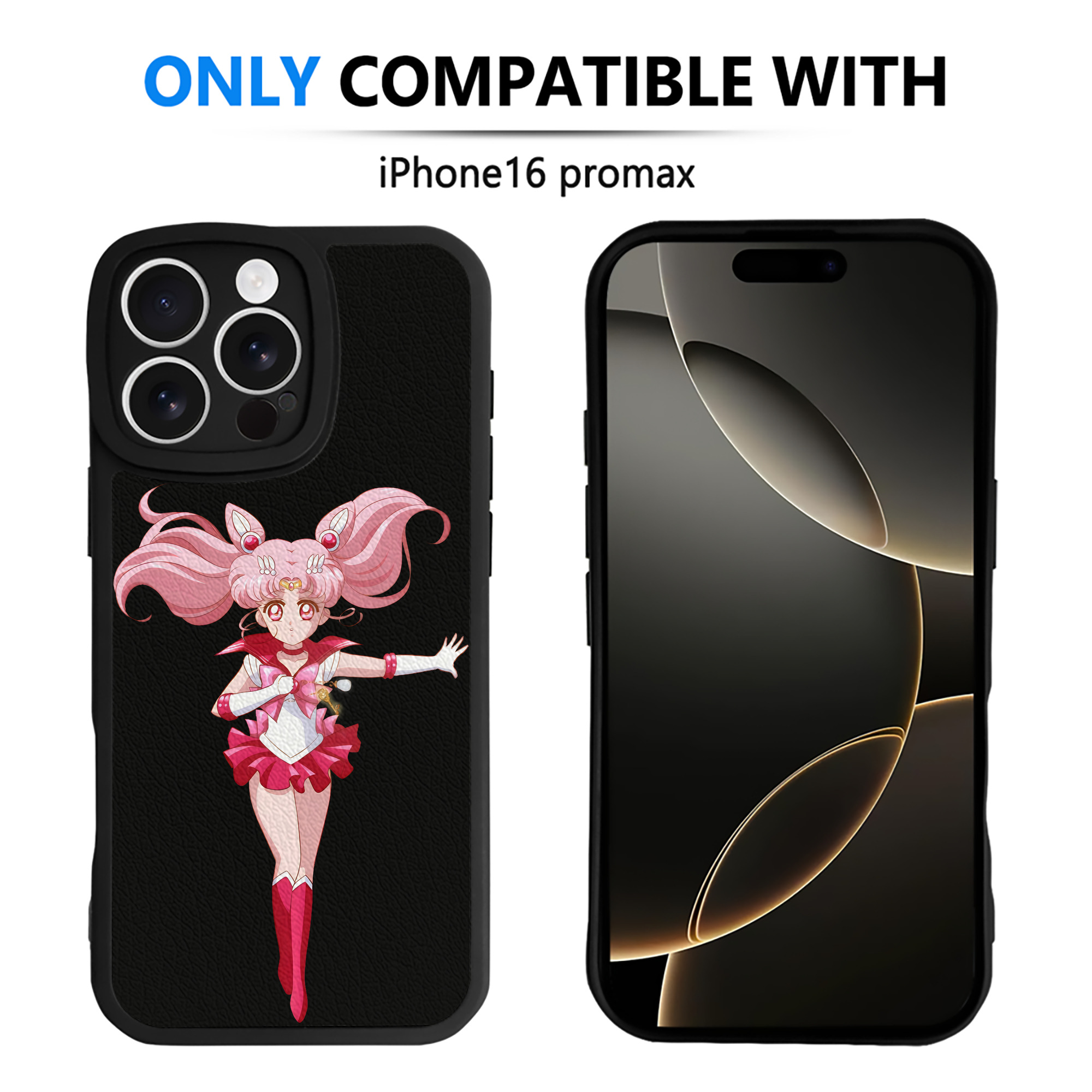 （画像用） 美少女戦士セーラームーン ちびうさ Sailor Moon Chibiusa Tsukino Usagi Small Lady Serenity 【iPhone 16シリーズ対応】シリコンスマホケース（レザー調） 材質：シリコン